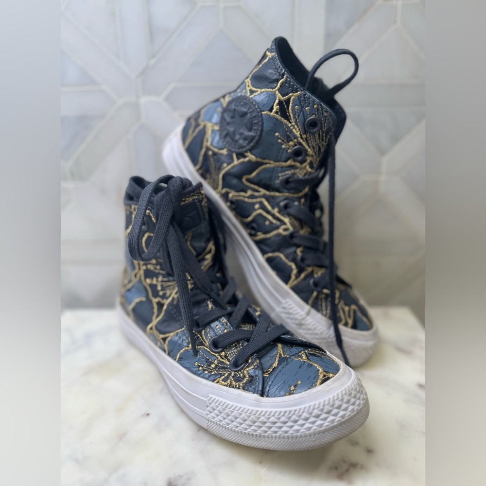 Women's Converse Chuck Taylor All Star Pat BO Black Flower Hi, 558373C Size 5.5